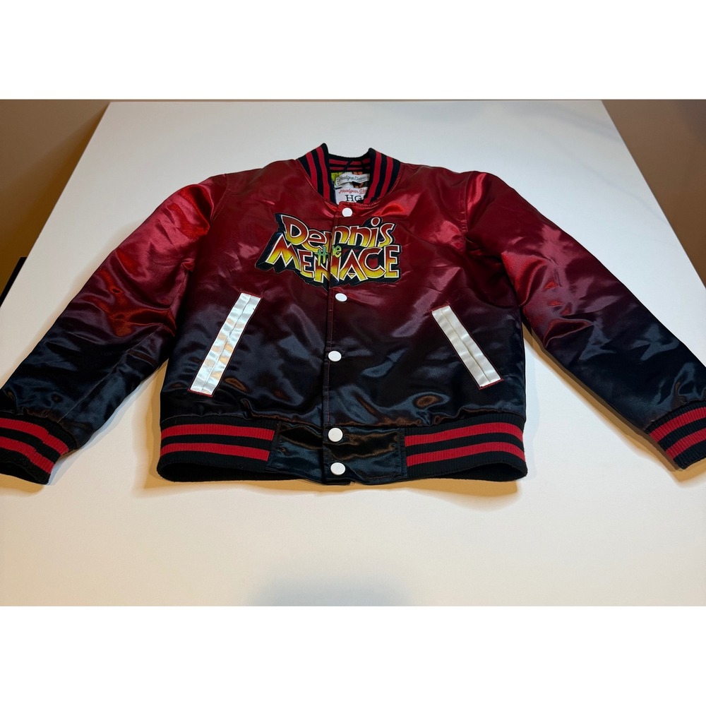 Headgear Classics Dennis the Menace Varsity Jacket Red Black Ombre Satin S